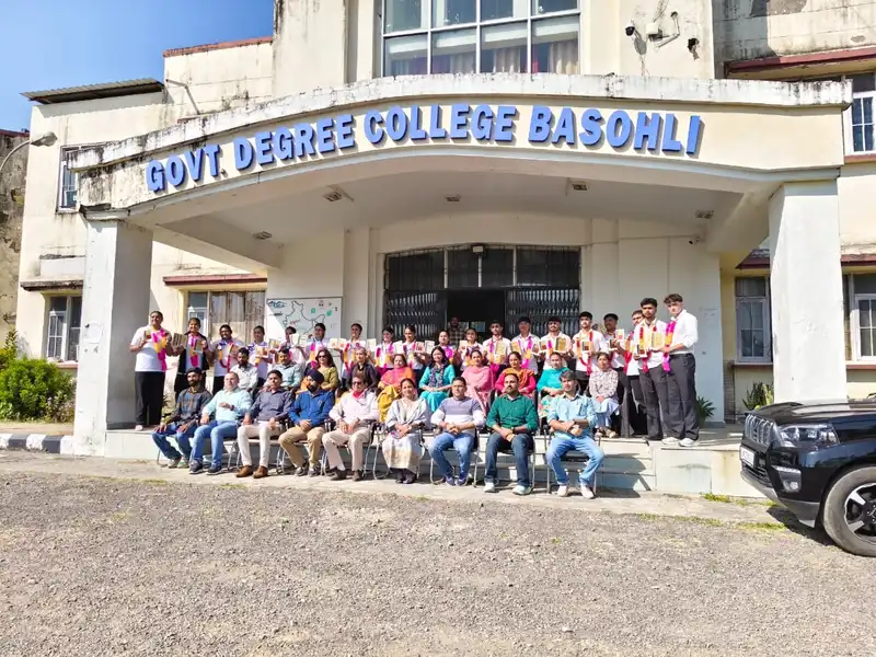 Principal GDC Basohli and faculty members felicitated inter-collegiate medal winners 2025-26.